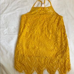 Lace Razorback Yellow Tank